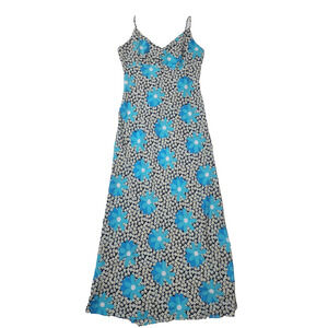 Pretty Good USA Women's Vintage V-neck‎ Sleeveless Floral Maxi Dress Size Large